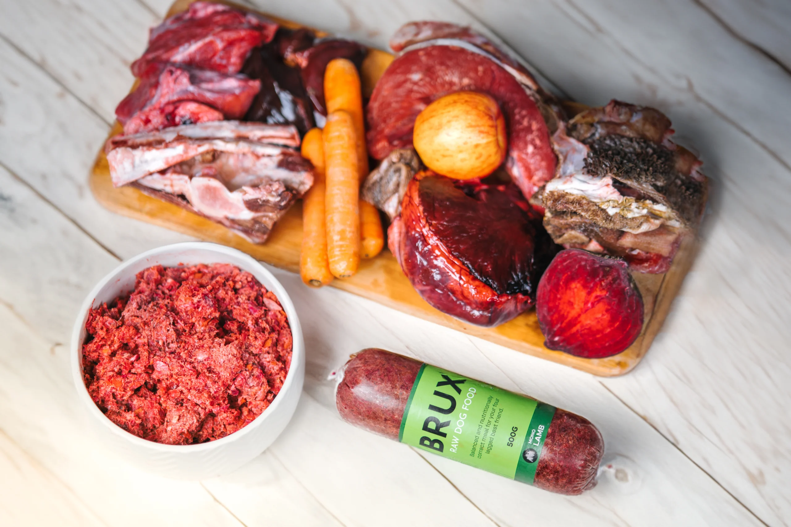 brux raw balanced dog food with lamb mono protein