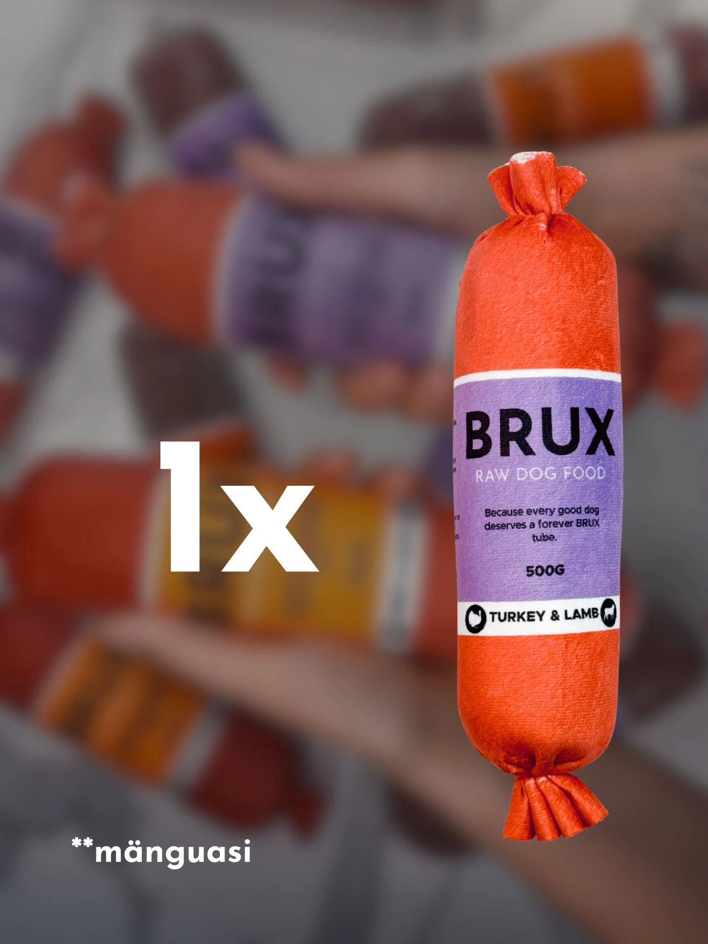 BRUX Plush Tube Toy "Turkey & Lamb"