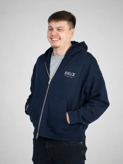 BRUX Zip-Up Hoodie - French Navy