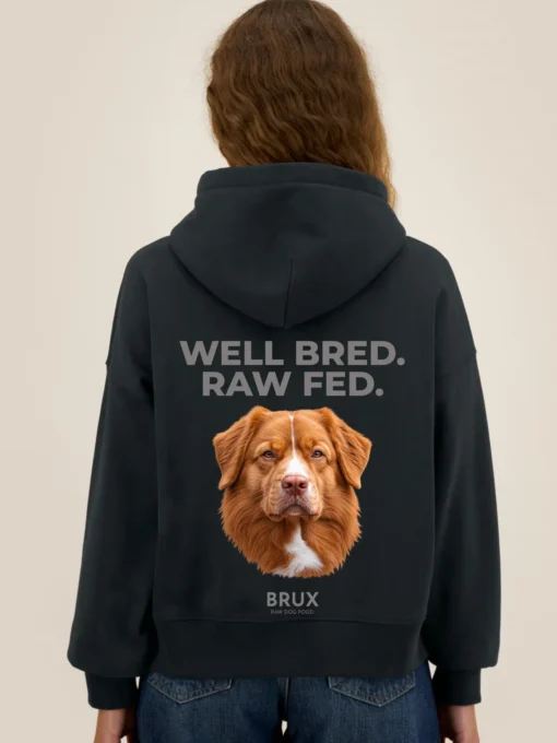 brux hoodie black well bred raw fed