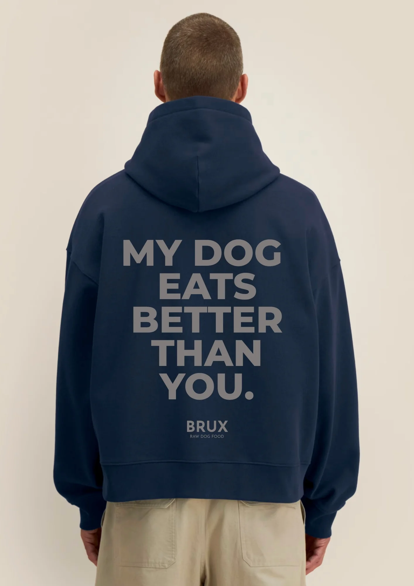 BRUX Zip-Up Hoodie - French Navy - Image 4