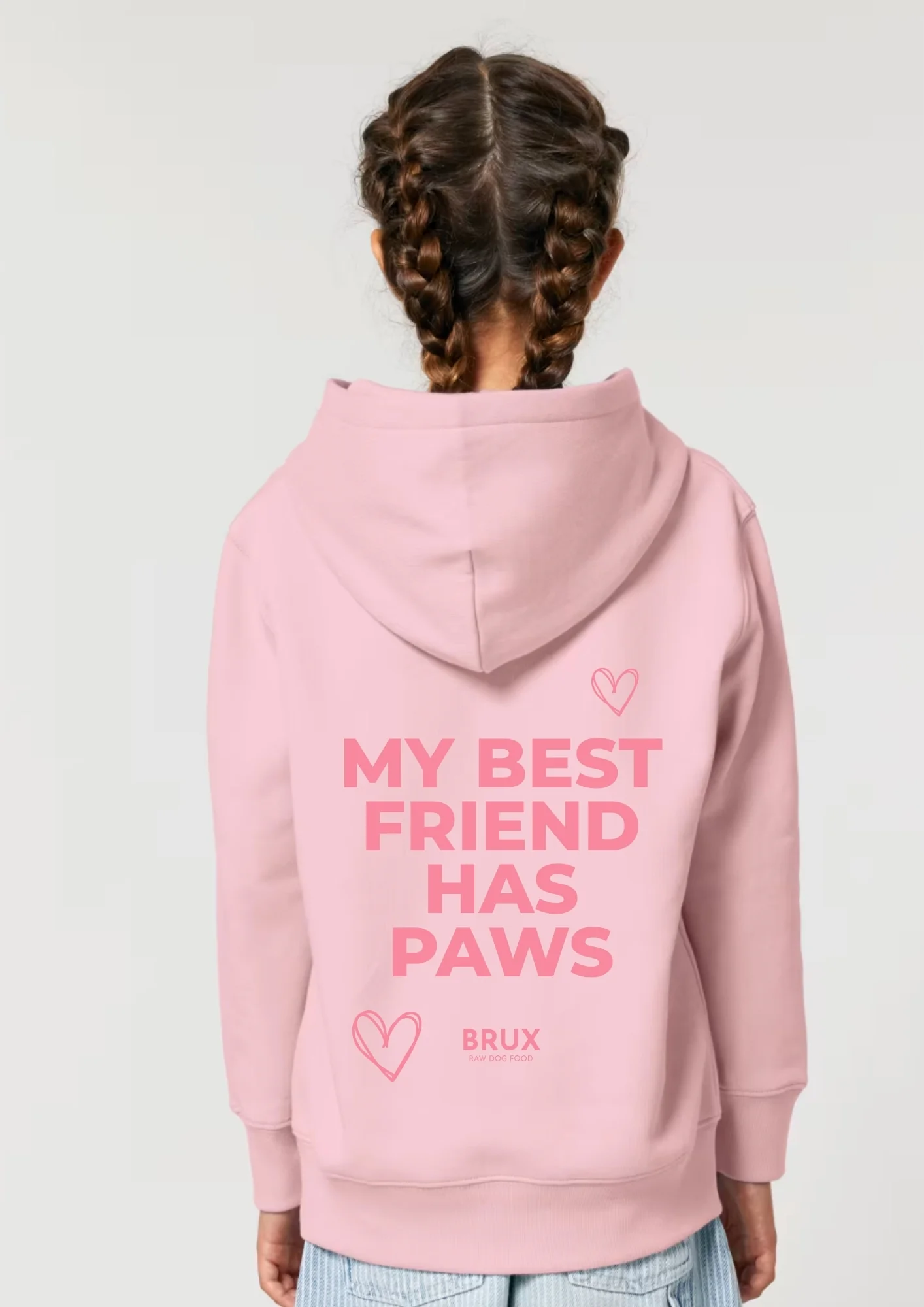 BRUX Kid Hoodie - Cotton Pink - Image 3